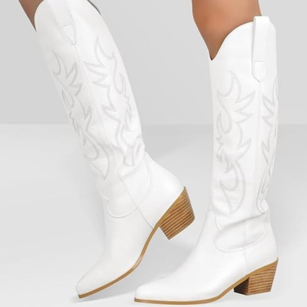 STALOV Cowboy Boots for Women,Western Pointed Toe